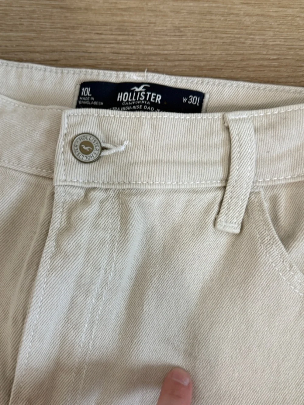 HOLLISTER 10/30 LONG Khaki‎ Light Tan High Rise Dad Jeans Baggy
